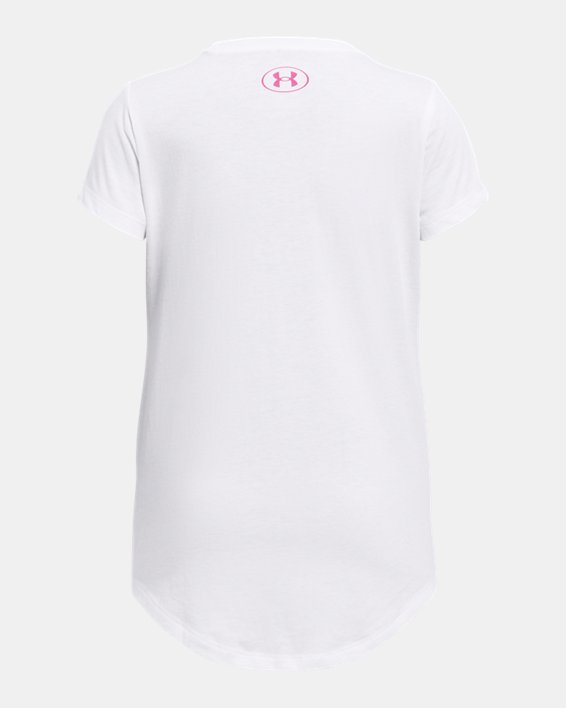 Girls' UA Wordmark Maker Short Sleeve in White image number 1